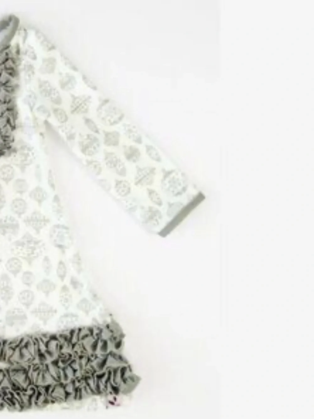 NWT SWEET HONEY Ornament Print Ruffled Lounge Gown - 4T